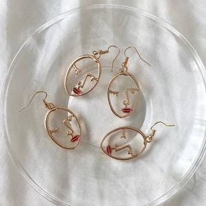 NEW IN! hollow out face dangling earrings (buy 1 get two free!!!)